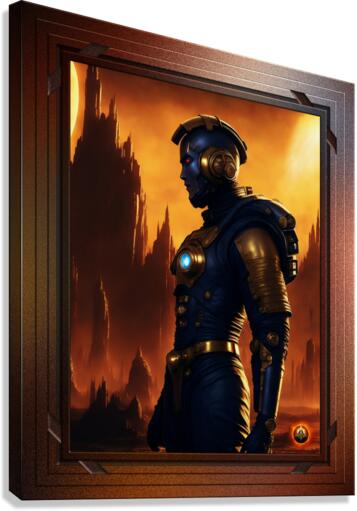 Brygdon Of The Fifth Imperium Captivating AI Concept Art Portrait by Xzendor7 Canvas Print