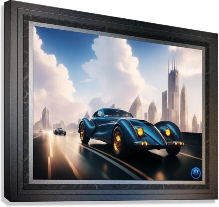 Art Deco Elegance Hits The Road The Alpha AX5 Beautiful AI Concept Art by Xzendor7 Impression sur toile