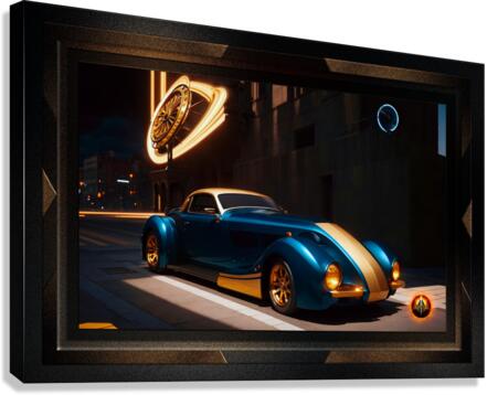 The Zephyr Centorus I950 Sports Coupe Captivating Fantasy AI Concept Art by Xzendor7 Canvas Print