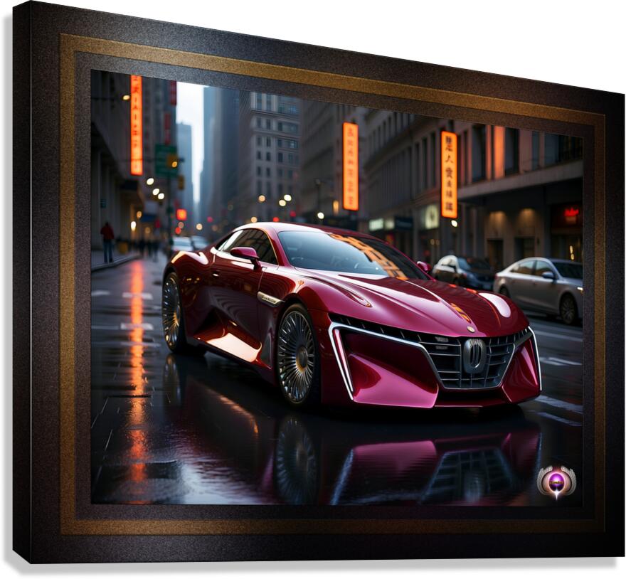 Astrada A17595 Ruby Red High Performance Luxury Sports Coupe AI Concept Art by Xzendor7  Canvas Print