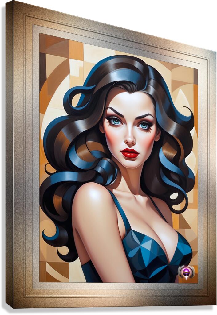 Geometry Is My Subject Pop Surreal Cubism Captivating Portrait AI Concept Art by Xzendor7 Canvas Print