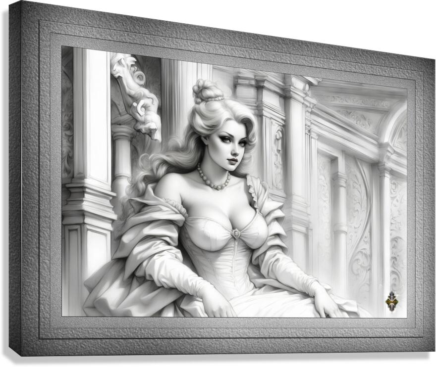 A Portrait Illustration Of Lady Osenworth Beautiful AI Concept Art by Xzendor7 Canvas Print
