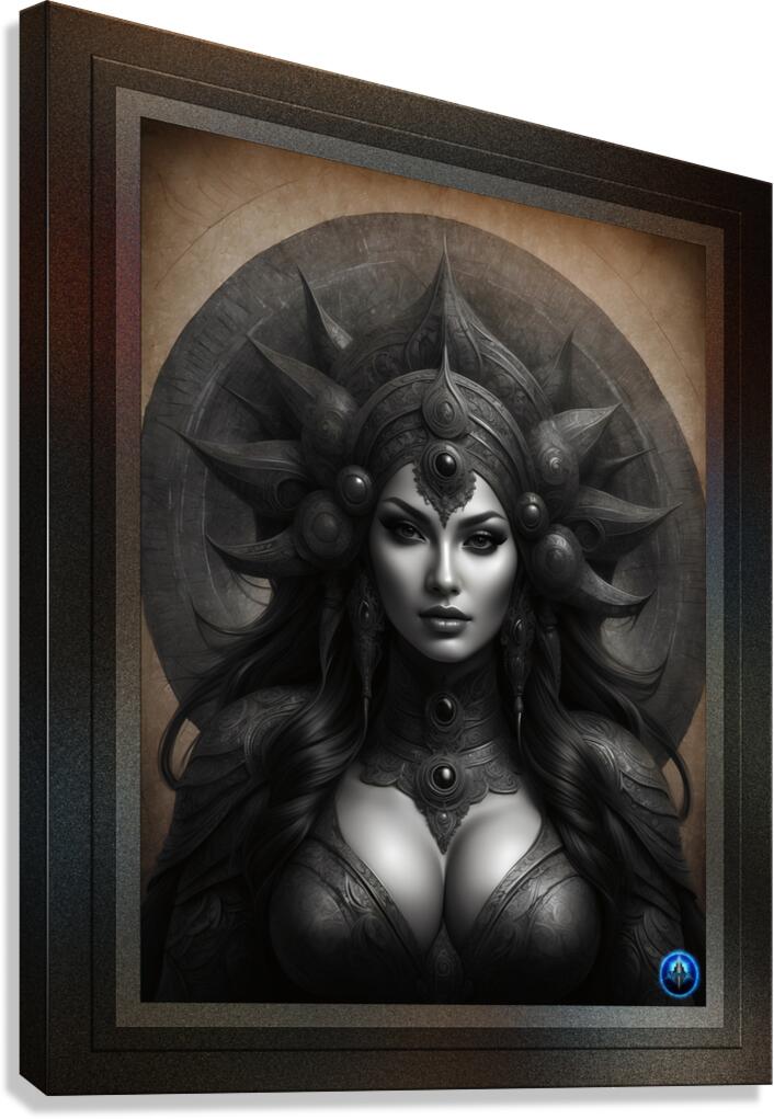 Unilai Queen Of Eyuon Stunning AI Concept Art Portrait by Xzendor7 Canvas Print
