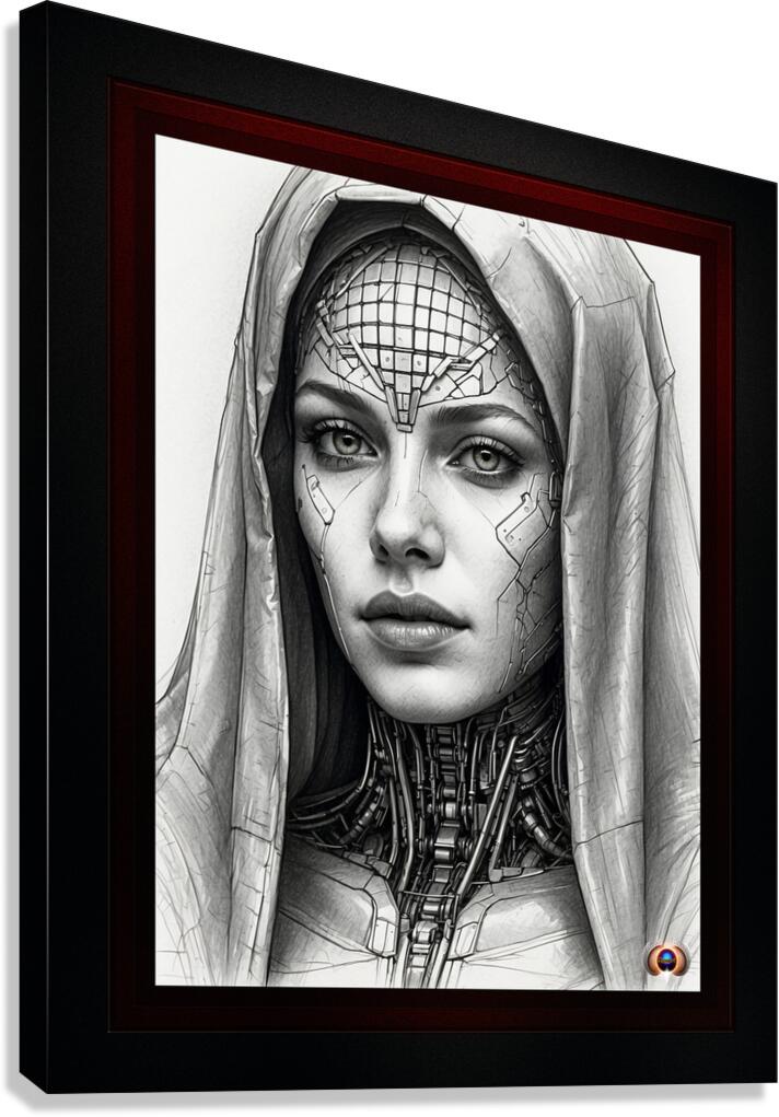 Portrait Of A Codenite Captivating AI Concept Art by Xzendor7 Canvas Print