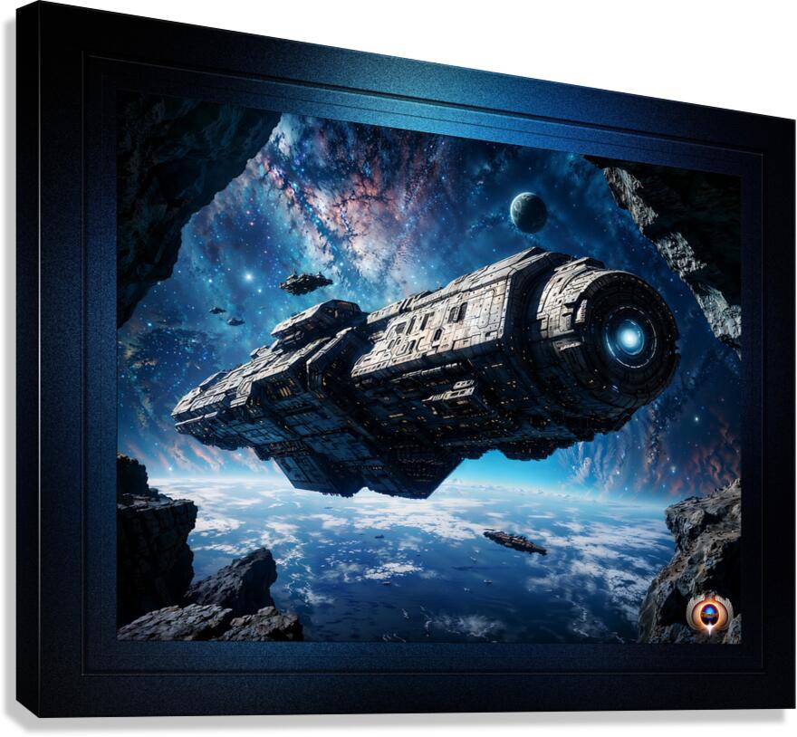 The Plavien Explorer Fleet Astonishting AI Concept Sci-Fi Art by Xzendor7 Canvas Print