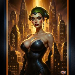 A Golden City Guardian Portrait Of Urbana Mirel Gorgeous AI Concept Art by Xzendor7