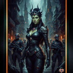 Dark Fantasy Warrior Queen Portrait Of Vyrana Velthra Captivating AI Concept Art by Xzendor7