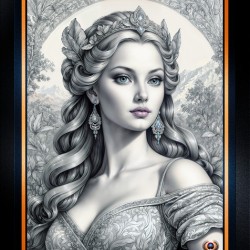 Lady Vaelorin Silvanius In The Garden Of Valtoris Of Aerelon Mesmerizing AI Concept Art by Xzendor7