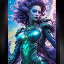 Turquoise Vision Of The Astral Sentinel Cygennia Voltis Gorgeous AI Concept Art by Xzendor7