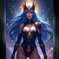 Celestial Portrait Of The Regal Beauty Delanthia Gorgeous AI Concept Art by Xzendor7