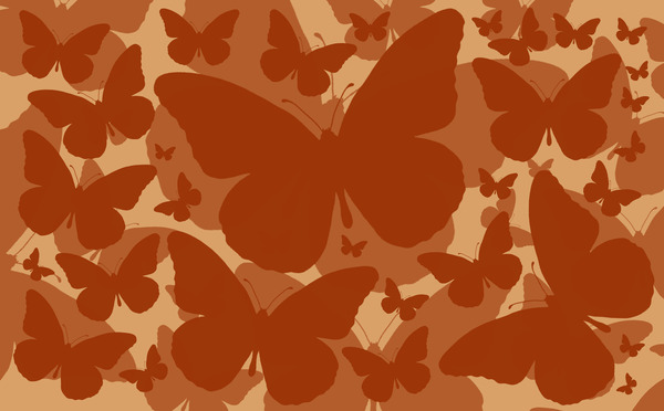 Orange Butterflies Print