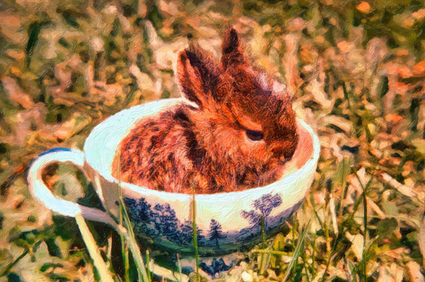 Teacup bunny Print