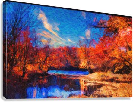 Fall Fire Stream Canvas Print