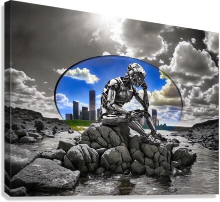 Robot Thinker Final Canvas Print
