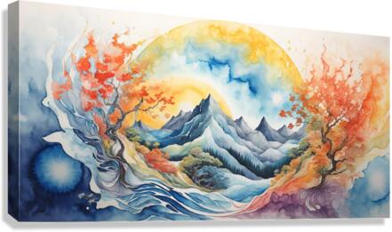 Torn Paper Mountain Canvas Print