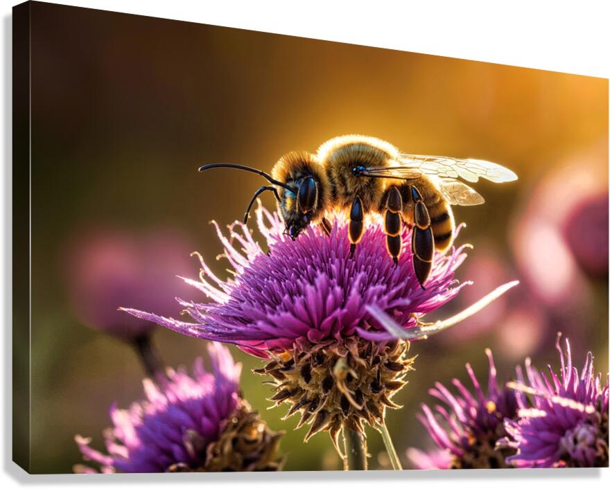 Thistle Bee Canvas Print