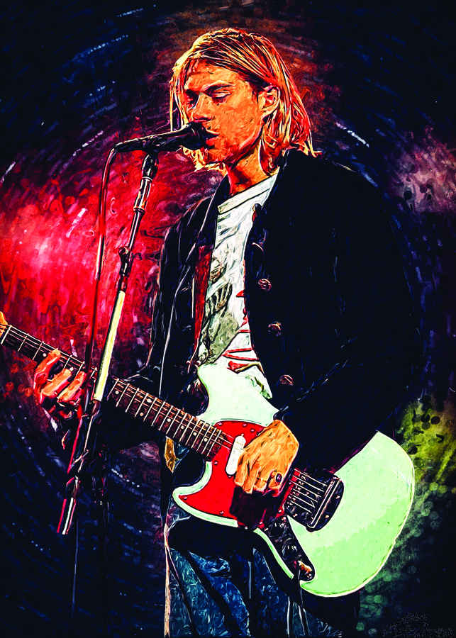 油絵原画　Kurt Cobain Kurt Cobain by Masahiro Art Wall Art