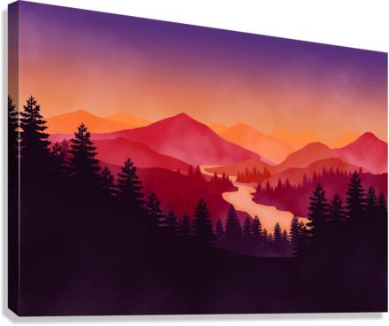 Flat Landscape Mount 3 Canvas Print