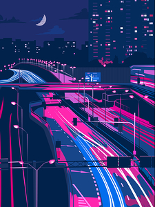 antographics purple neon cityscape architecture b