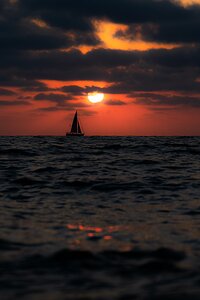 sunset sailing ocean horizon