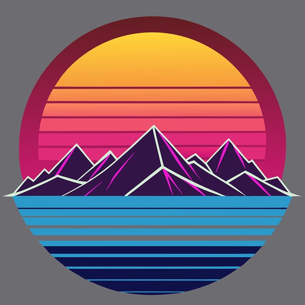 mountains sunset Print