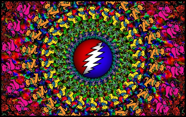 Grateful dead deadhead pattern background Print