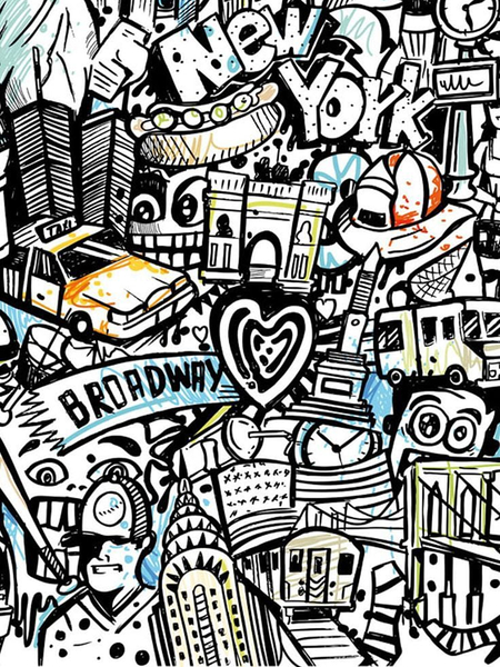 Doodle new york city nyc Print