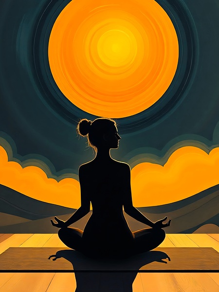 woman yoga meditation Print