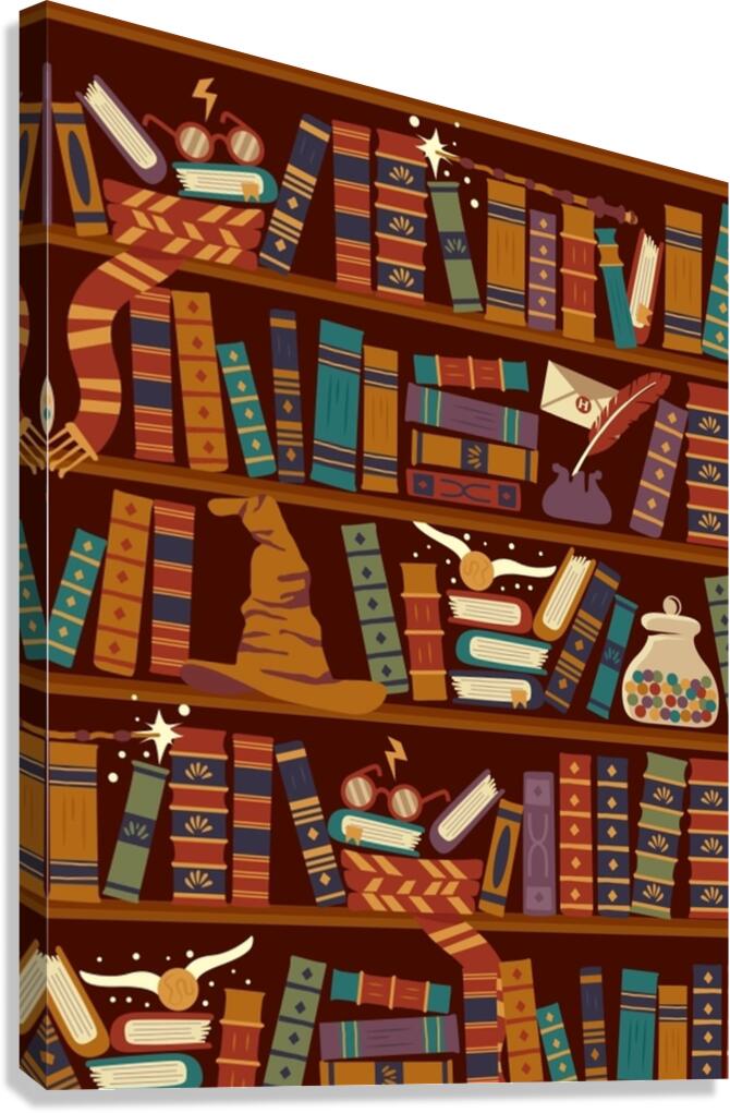 book magic library Canvas Print