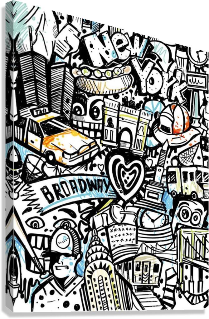 Doodle new york city nyc Canvas Print