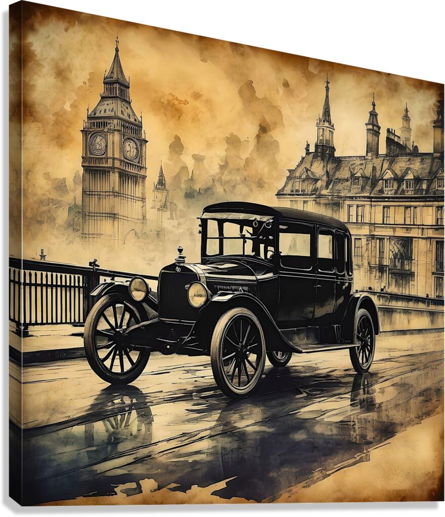 taxi cab vintage retro car london Canvas Print