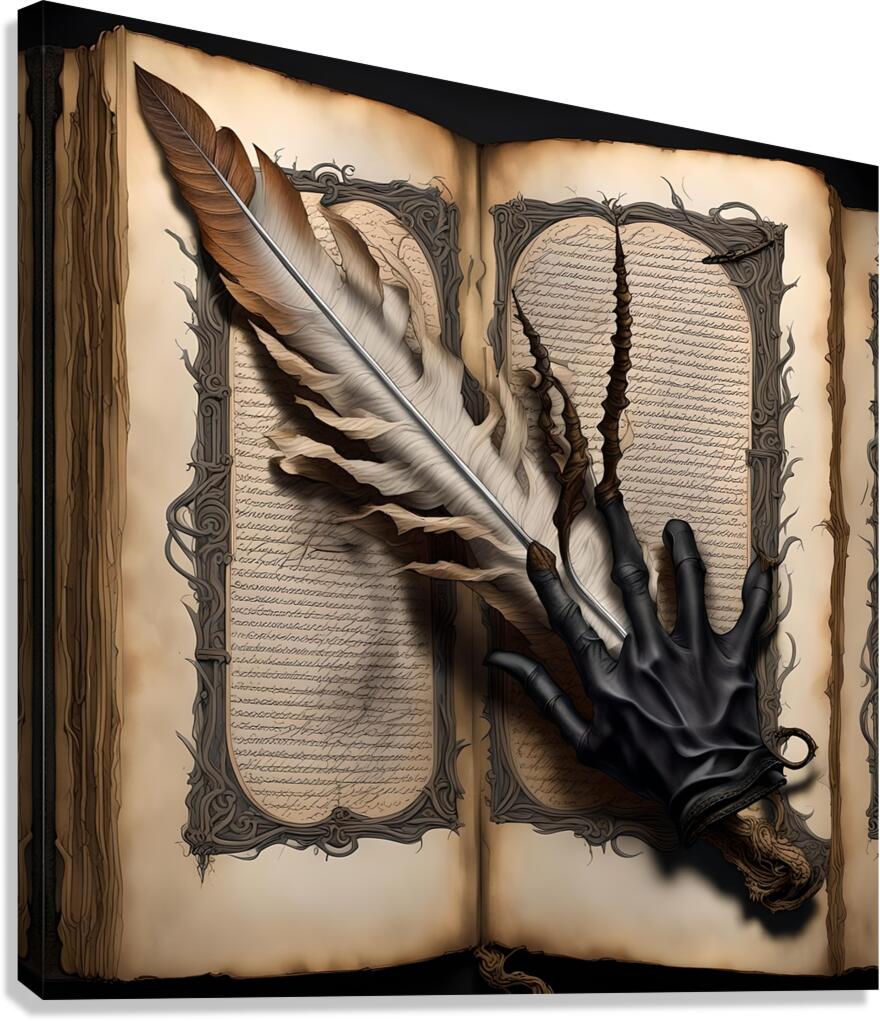 book quill feather Canvas Print