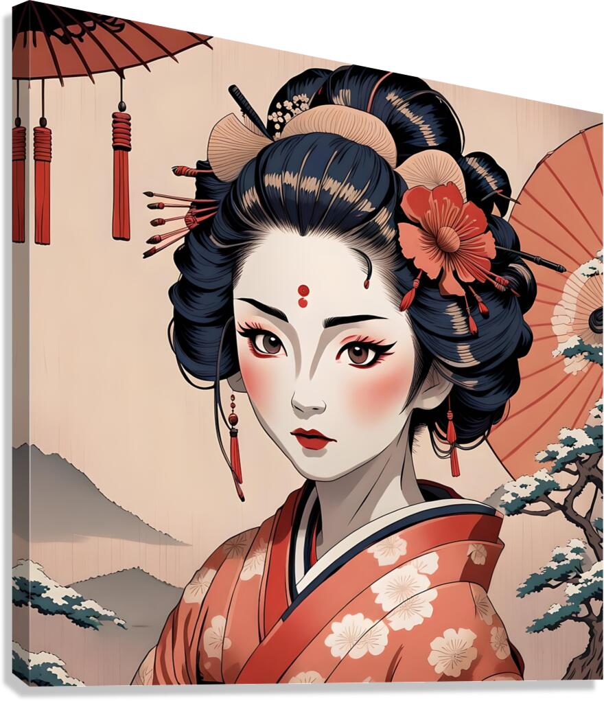 kimono geisha japan woman japanese Canvas Print