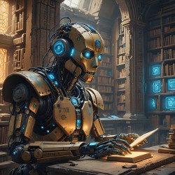 robot read book