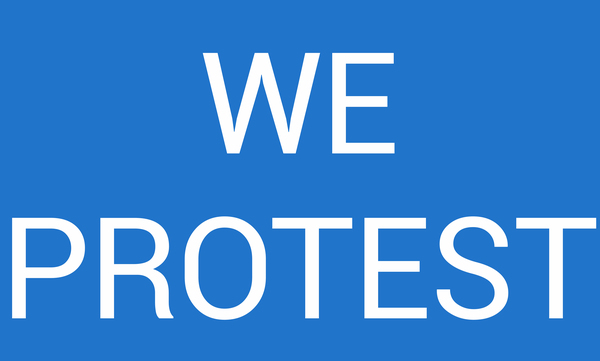 WE PROTEST blue by Lenie Blue by Lenie Blue