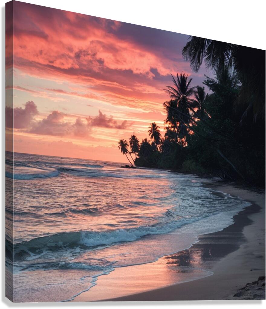 this stunning wall picture features a serene coas Canvas Print