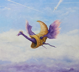 Purple Dragon with Conch Vest Gregory Pyra Piro oil painting ref 242845
