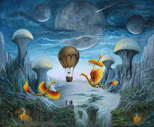 Gas Balloon and Dragons Gregory Pyra Piro oil painting ref 283951
