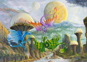 Mesas Bluffs Bio Domes and Dragons Gregory Pyra Piro oil painting ref 436015