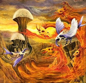 Arched Bridge on Fire Gregory Pyra Piro oil painting ref 605150