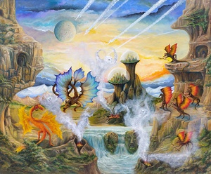 Dragon and Demon Canyon Gregory Pyra Piro oil painting ref 643835