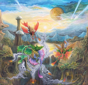 Pegasus Dragons Demons and Bio Domes Gregory Pyra Piro oil painting ref 847364