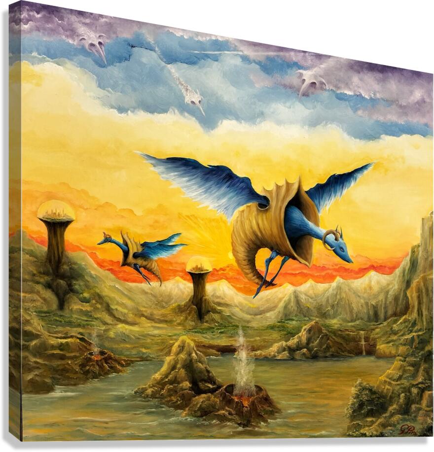 Blue Dragon Wearing Conch Vest Gregory Pyra Piro oil painting ref 475525  Impression sur toile