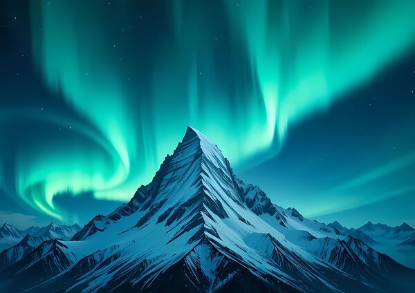 Magic of twilight on the ice peaks Print