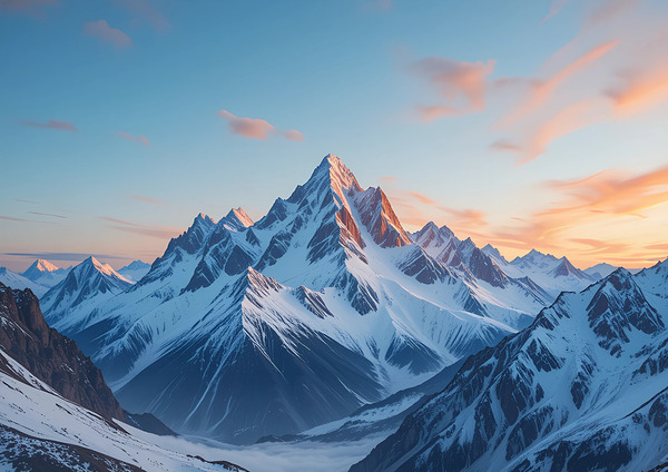 Bright snow sunset Print