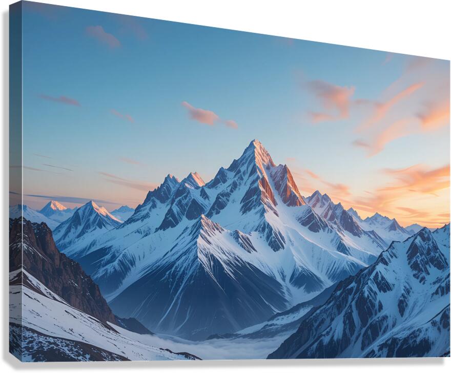 Bright snow sunset Canvas Print
