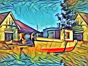 Boat in the grass