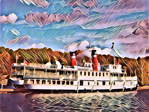 Steamer in Muskoka by Flodor
