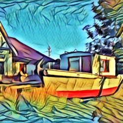 Boat in the grass