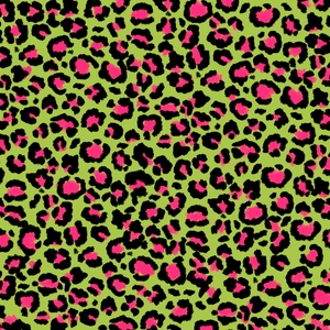 Leopard Pattern in Raspberry on Lime Green